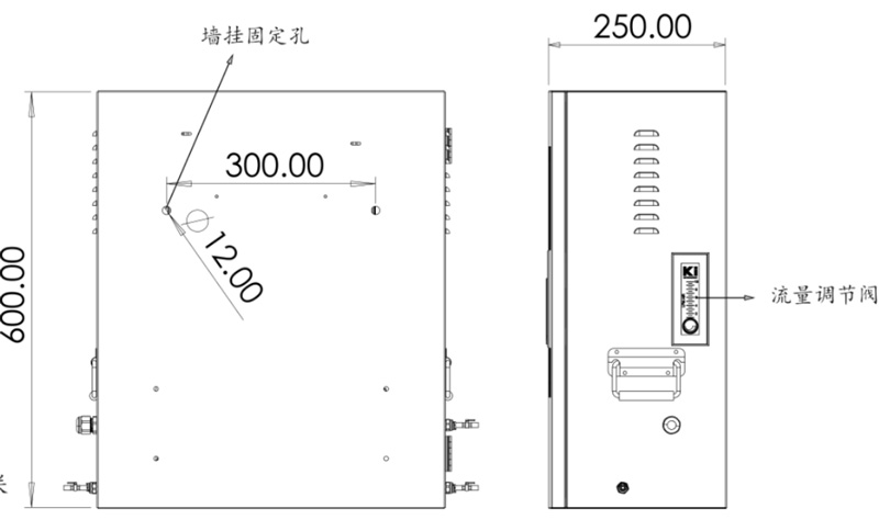 二次供水在線監測設備側視圖